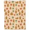 thumbnail image 1 of Gingerbread Cookie Blanket, Soft Lightweight Flannel Christmas Holiday Throw Blanket for Couch, Bed, Travel & Decor Gifts, Cozy Warm Fuzzy Festive Houses & Bows Blankets for Girls Women Kids 50×40 in, 1 of 6
