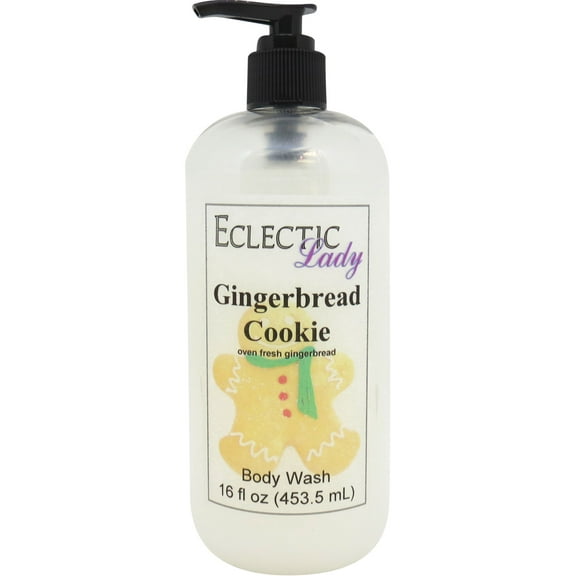 Gingerbread Cookie Body Wash by Eclectic Lady, Liquid Shower Gel for Women and Men, 16 Ounces