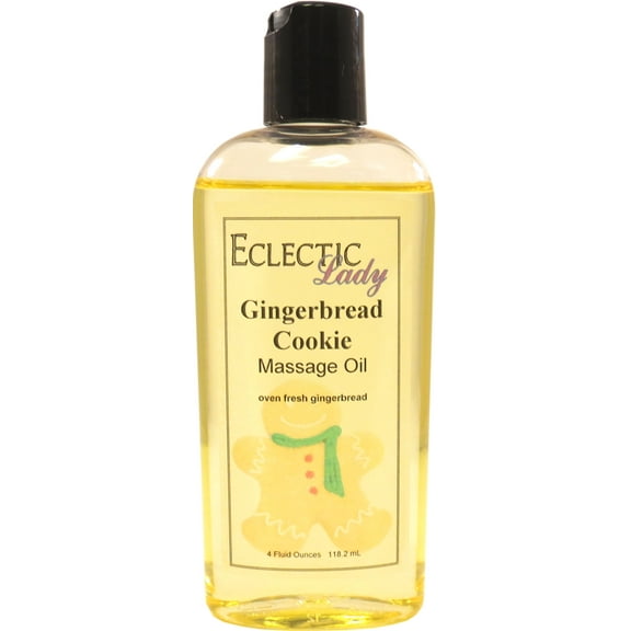 Gingerbread Cookie Massage Oil by Eclectic Lady, 4 oz, Sweet Almond Oil and Jojoba Oil
