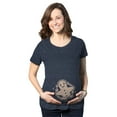 thumbnail image 1 of Gingerbread Cookie Maternity T Shirt Cute Christmas Cookie Pregnancy Announcement Graphic Tee, 1 of 7