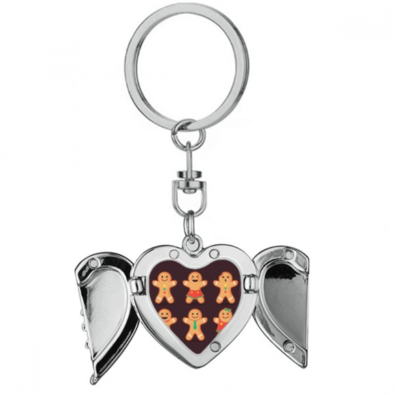 Gingerbread Cookie Men mas Heart Angel Wing Key Chain Holder