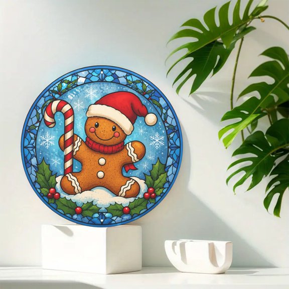 Gingerbread Cookie Retro Humor Round Metal Tin Sign For Kitchen Garden And Home Decor 8x8 Inch Round