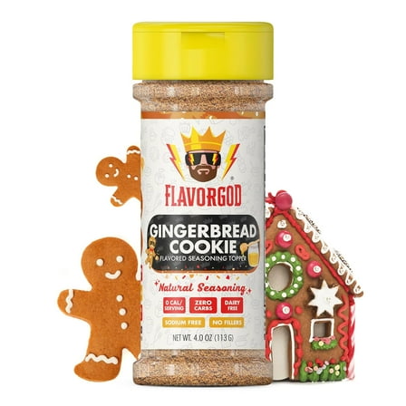 Gingerbread Cookie Seasoning Mix by Flavor God - Premium All Natural & Healthy Spice Blend for Ice Cream, Coffee, Donuts & Cookies - Kosher, Low Sodium, Dairy-Free & Gluten-Free - Great Flavor Spices
