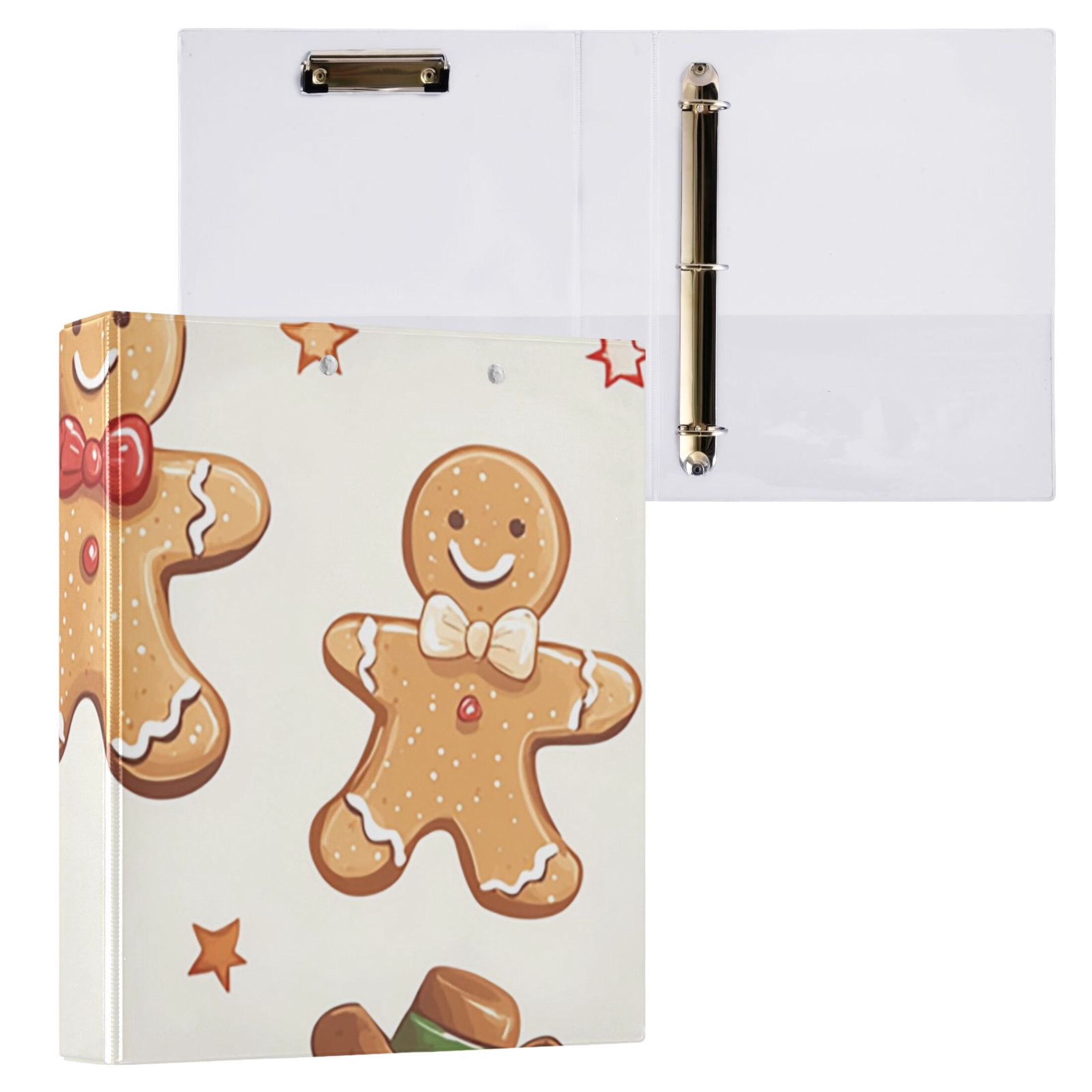 Gingerbread Cookies 3 Ring Binders 1.5 inch Hardcover File Folders with ...