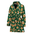 thumbnail image 1 of Gingerbread Cookies Pattern Women Bathrobe One Size Univeral Fits Fashion Lightweight Plush Fleece Long Robe For Women, 1 of 3