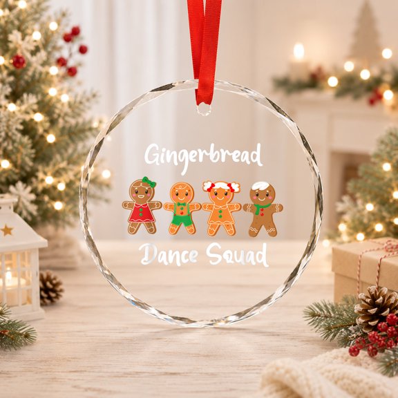 Gingerbread Dance Squad Nutcracker Ballet Dancer Glass Ornament