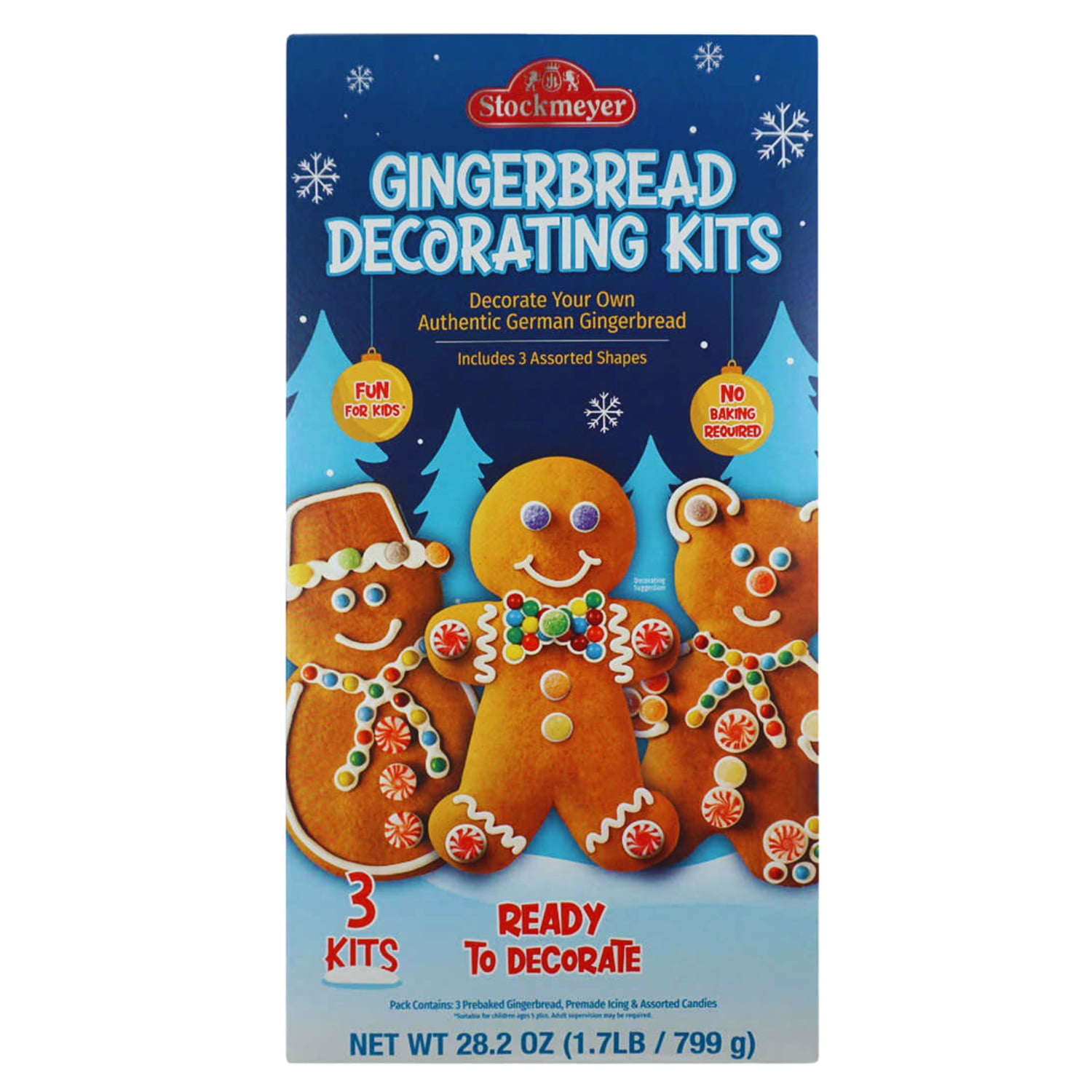 Gingerbread Decorating Kits 28.2ounce Assorted Candies for Christmas