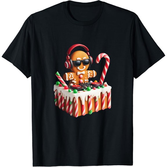 Gingerbread Dj Booth Candy Cane T-Shirt