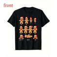 thumbnail image 1 of Gingerbread Family Tee Soft Pure Breathable Short Sleeve Crewneck Top Holiday Party Outfit Black S-5XL, 1 of 5