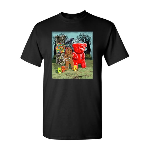 Gingerbread Girl Bear Lollipop Tanya Ramsey Artworks Art DT Adult T-Shirt Tee