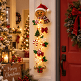 thumbnail image 1 of Gingerbread Glowing Christmas Door Hanger, Lighted Christmas Door Hanging Decor with Warm Lights, Snowflakes,Bells,Vertical Holiday Decoration for Front Door, Porch & Entryway(Gingerbread), 1 of 5