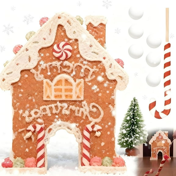 Gingerbread Golf Game Set Holiday Wooden Mini Golf with Candy Cane Club & Balls, Christmas Indoor Family Game for All Age Groups, Funny Christmas Party Game Gift Idea for Home Office