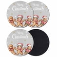 thumbnail image 1 of Gingerbread Grey Coasters Set of 4, Absorbent Coasters for Drinks, Christmas Winter Snowflake Coaster for Desk Coffee Table Protection, Home Decor House Warming Gifts 4", 1 of 8