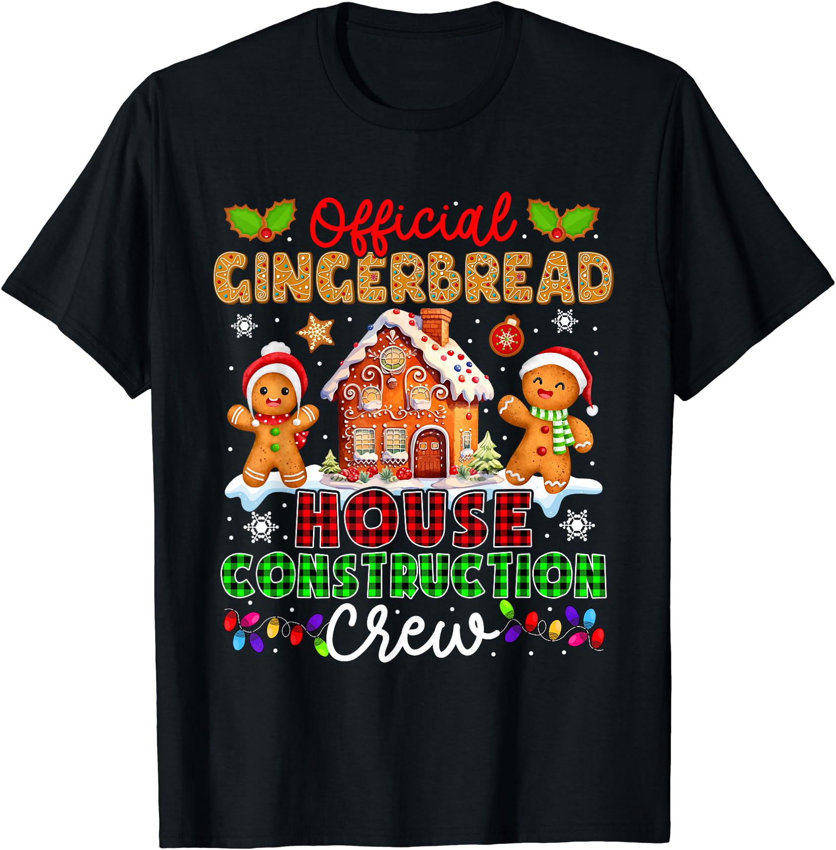 Gingerbread Crew Gingerbread He Construction Crew Krismast Baker T-Shirt - Walmart.com