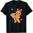 thumbnail image 1 of Gingerbread Holding Pizza As Christmas Tree Baker Baking T-Shirt TShirt, 1 of 4