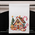 thumbnail image 1 of Versatility 500 Kitchen Towel 16x24 Waffle Weave – Gingerbread House Baking Design, 1 of 1