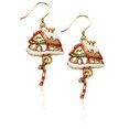 thumbnail image 1 of Gingerbread House Charm Earrings in Gold, 1 of 3