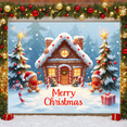 thumbnail image 1 of Gingerbread House Christmas Banner Festive Snow Design Holiday Decor for Christmas Celebration Winter Party Indoor Decoration, 1 of 9