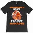 thumbnail image 1 of Gingerbread House Construction Crew Funny Christmas Family Pajamas Graphic T-Shirt G6306, Up to 5XL, 1 of 2