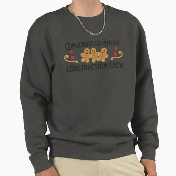Gingerbread House Construction Crew Retro Vintage Funny Graphic Aesthetic Art Unisex Sweatshirt G33574, Up to Size 5XL