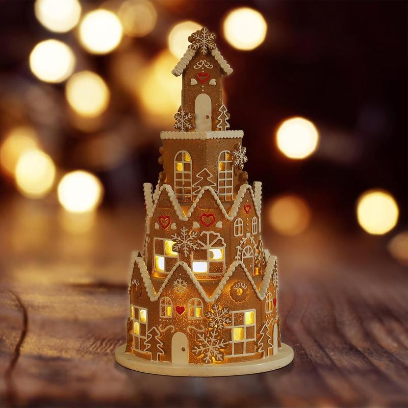 Gingerbread House Decoration christmas Gift Village ornaments gingerbread theme decor colorful Switch new house design Home Tree Decorating unique statue