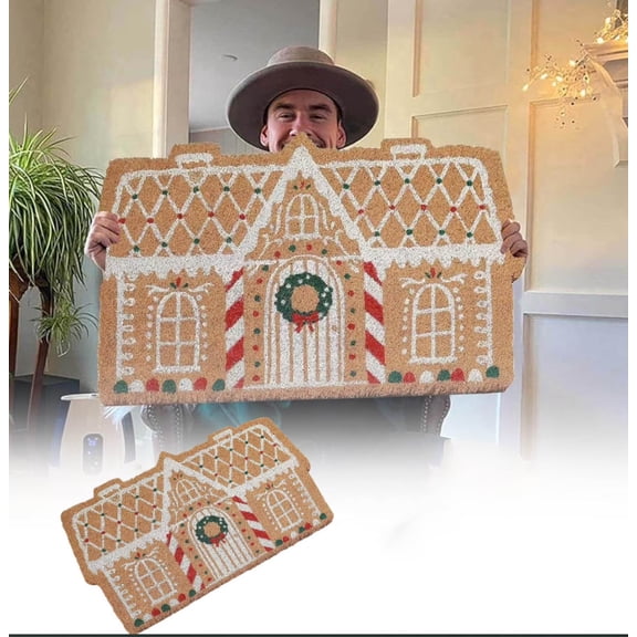 Gingerbread House Door Mat,Gingerbread Door Mat, Christmas Gingerbread Door Mat, Gingerbread Rug Christmas Front Door Welcome Mat, Gingerbread Doormat, Gingerbread House Doormat for Holiday,1pcs