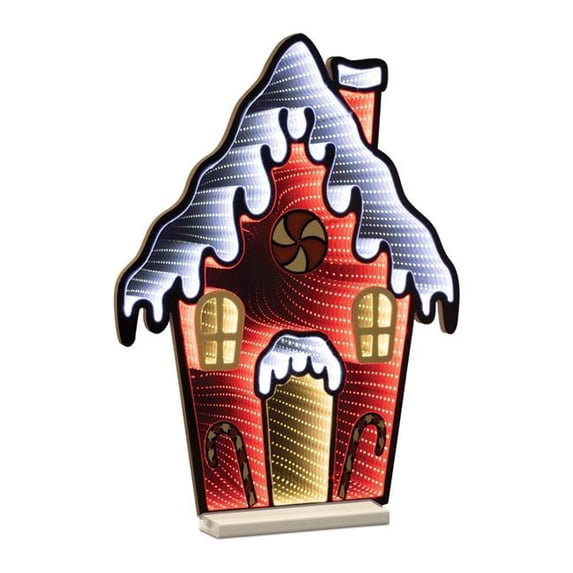 Melrose 94339DS 26 in. Acrylic UL Plug Gingerbread House Ekkolight, Red & White