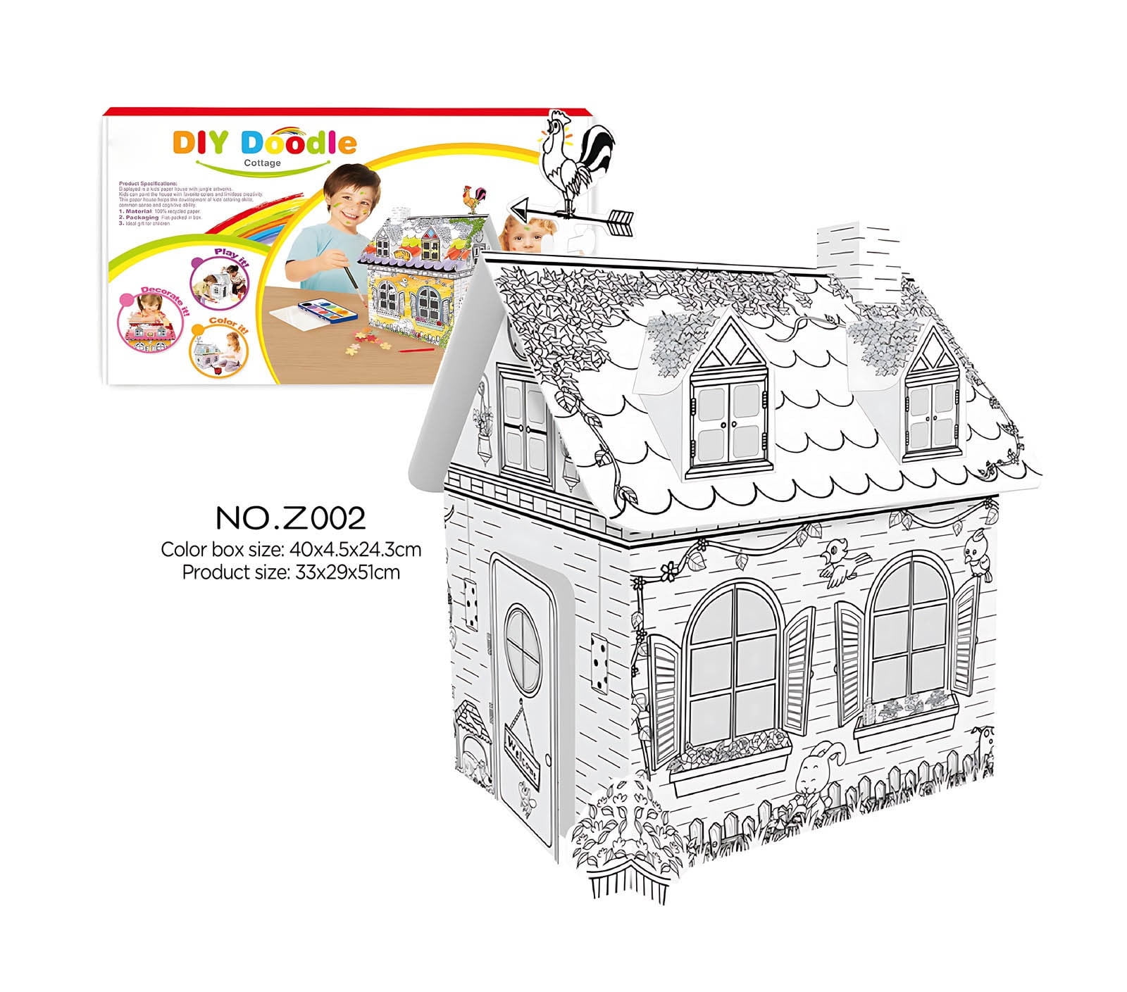 Gingerbread House Kit,Cardboard House To Color For Kids,Cardboard ...