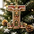 thumbnail image 1 of Gingerbread House Letter Christmas Ornament 3.15in Personalized Acrylic Xmas Tree Hanging Pendant DIY Custom 26 Alphabet Keepsake for Home Holiday Decor Gifts for Family Friends, 1 of 7