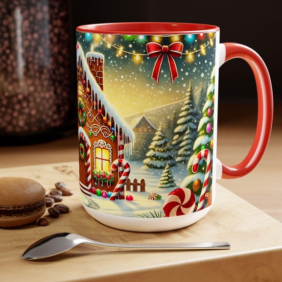 Gingerbread House Mug Gingerbread Coffee Cup Christmas Kitchen Decor Mug Christmas Coffee