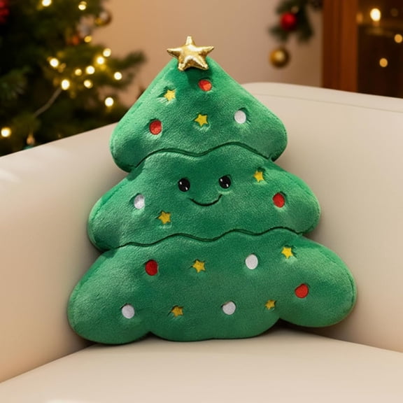 Gingerbread House Pillow, Stuffed Christmas Plush Cute Snow House Plush Throw Pillow 12.5", Stuffed Christmas Holiday Decor Xmas Gifts