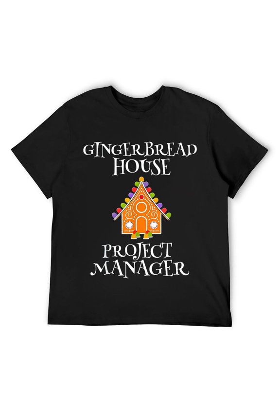 Gingerbread House Project manager Decorating Baking Xmas T-Shirt Black 2X-Large