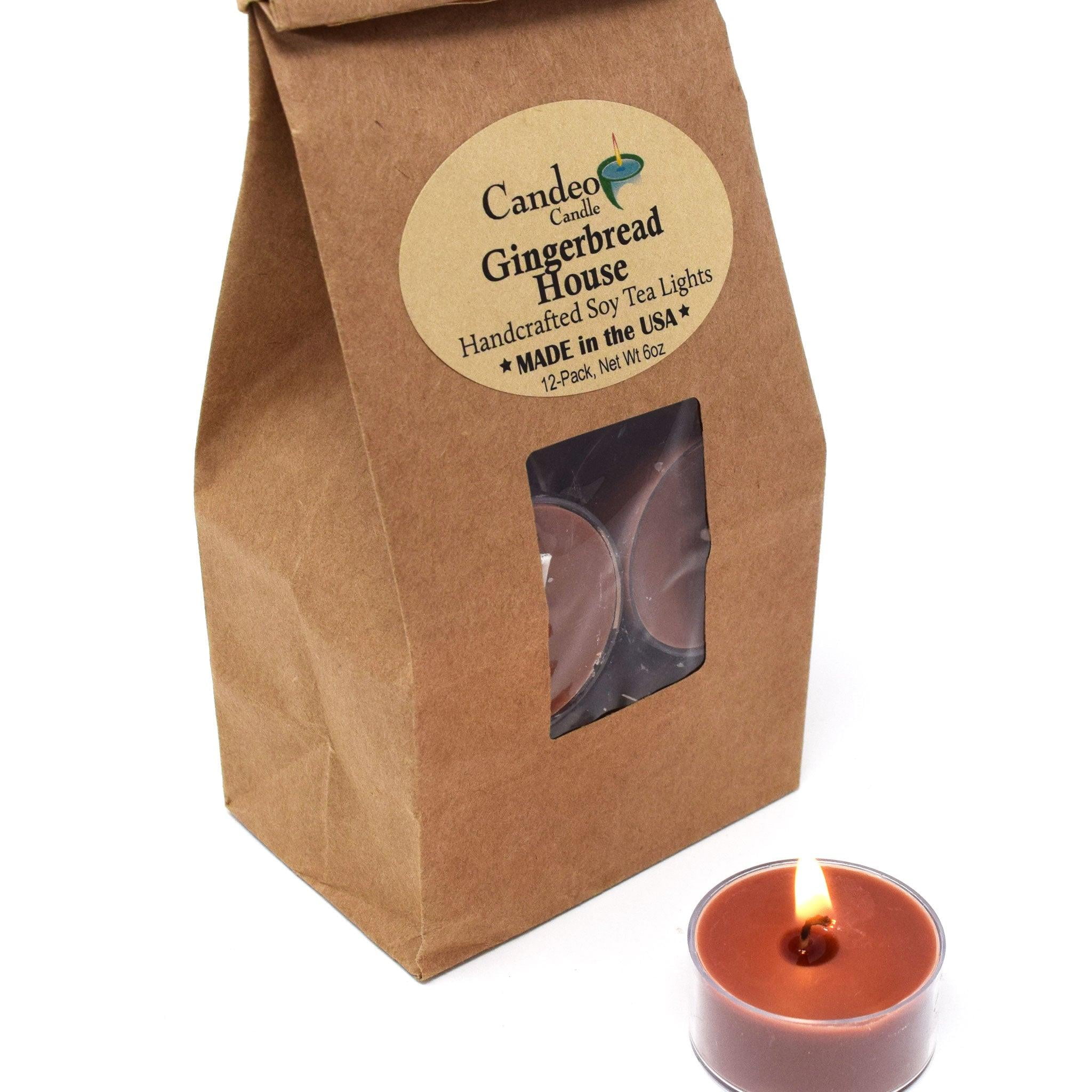 Gingerbread House, Soy Tea Light 12Pack