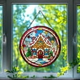 thumbnail image 1 of Gingerbread House Stained Glass Suncatcher, Gingerbread House Glass Suncatchers for Windows For Merry Christmas, 1 of 7
