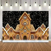 Gingerbread House tło dla fotografii boże narodzenie zima śnieżynka brokat Bokeh tło dla Photo Studio fotokomórki Decor