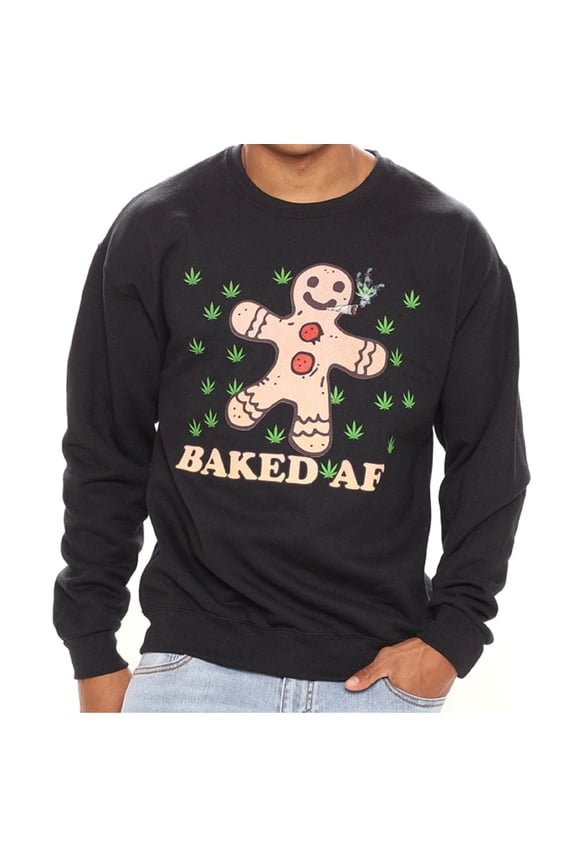 Gingerbread Man Baked Men's Crewneck Sweatshirt (Large)