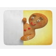 thumbnail image 1 of Gingerbread Man Bath Mat, Gingerbread Man Figure Holding a White Page Funny Xmas Character Print, Non-Slip Plush Mat Bathroom Kitchen Laundry Room Decor, 29.5 X 17.5 Inches, Multicolor, Ambesonne, 1 of 2