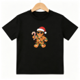 thumbnail image 1 of Gingerbread Man Boys Graphic Tee, Funny Christmas Santa Candy Cane 100% Cotton Kids Short Sleeve T-Shirt, 1 of 5