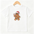 thumbnail image 1 of Gingerbread Man Boys Graphic Tee, Funny Christmas Santa Candy Cane 100% Cotton Kids Short Sleeve T-Shirt, 1 of 5