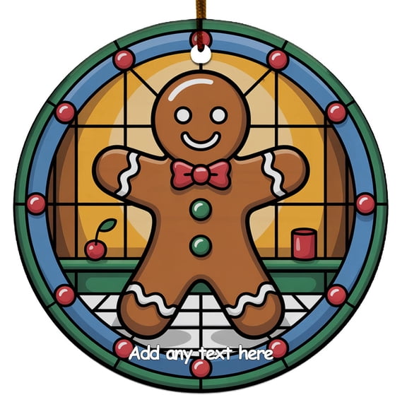 Gingerbread Man Ceramic Ornament Christmas 2025 Personalized Tree Ornament for Family, Friends, Boy or Girl, Custom Text Keepsake