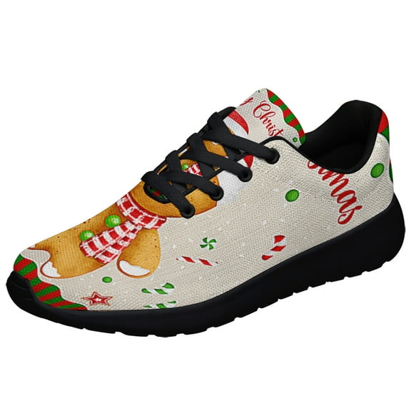Gingerbread Man ChriStas Shoes Sneakers Black Size 3.5
