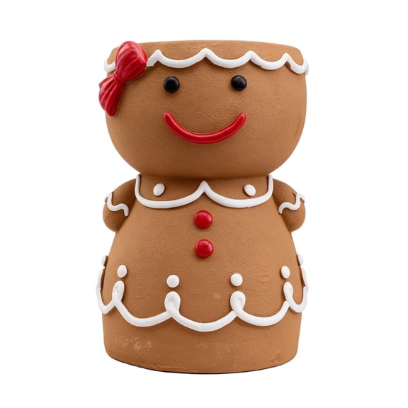 Gingerbread Man Christmas Accent Table, 11.8 in Holiday Side Table for Candy Snacks and Small Items, Festive Decoration for Living Room and Entryway