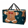thumbnail image 1 of Gingerbread Man Collapsible Oxford Cloth Laundry Bag Grocery Bags Shopping Bag with Reusable Foldable Large Capacity, 1 of 7