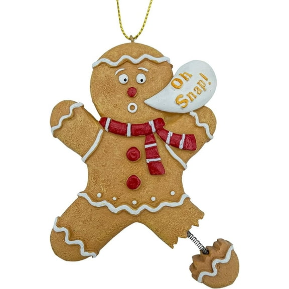 Gingerbread Man Cookie Oh Snap! Broken Leg Funny Christmas Tree Ornament