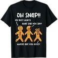 thumbnail image 1 of Gingerbread Man Cookie Oh Snap Women Men Christmas Funny T-Shirt, 1 of 3