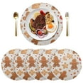 thumbnail image 1 of Gingerbread Man Cookies Black Round Placemats Plate Mats 15 Inch Non-Slip Heat Resistant Washable PVC Set Indoor for Kitchen Dining Table 1PC, 1 of 6