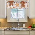 thumbnail image 1 of Gingerbread Man Cookies Curtain Valances Farmhouse Design Window Treatment Decor Blackout Rod Pocket for Windows Living Room Kitchen 54" x 18", 1 of 5