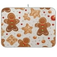 thumbnail image 1 of Gingerbread Man Cookies Dish Drying Mat Dish Drainer Rack Mats Water Absorbent Non-Slip Easy Clean Heat Resistant for Kitchen Counter, 1 of 8