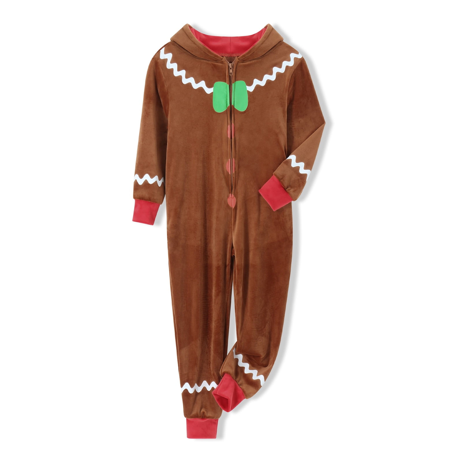 Gingerbread Man Costume for Kids Adult Christmas Sleepwear Pajamas ...