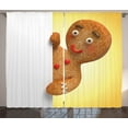thumbnail image 1 of Ambesonne Gingerbread Man Curtains 2 Panel Set, Xmas Character, 108" x 90", Multicolor, 1 of 3